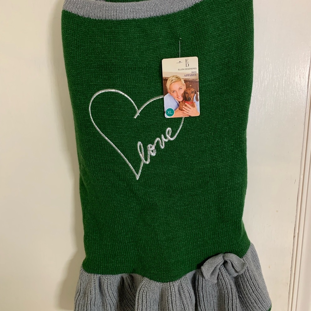NWT Ellen Degeneres Green Love Pet Dress XL